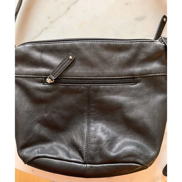 Stone Mountain Black Leather Hobo Crossbody Shoulder Bag Purse Buttery Soft - Picture 7 of 16